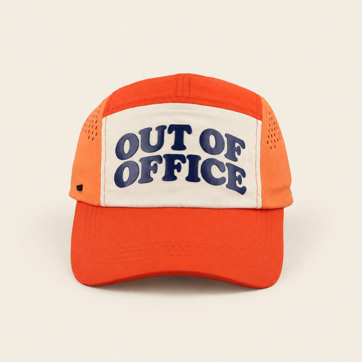 Out of Office orange cap, front